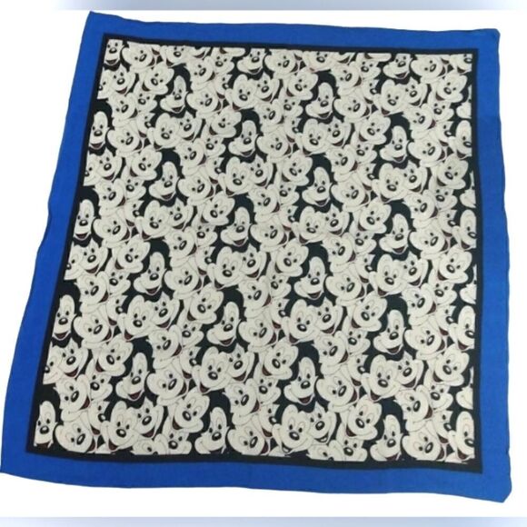 Mickey Mouse Disney 💯 Silk Scarf Square Neck Scarf EUC Vintage - Picture 12 of 13